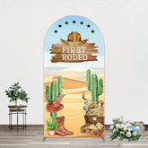 Aperturee - Aperturee Western Region First Rodeo Birthday Arch Backdrop